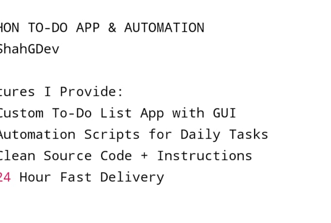 create python to do list app, gui and automation script